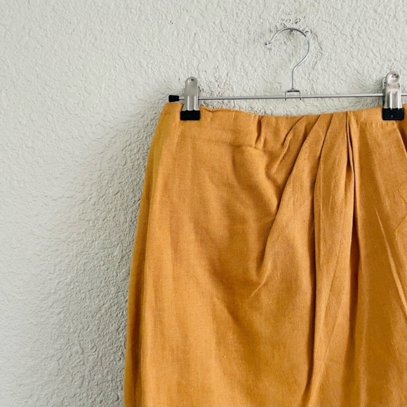 Vintage Express Linen Blend Wrap Mini Skirt - Picture 3 of 9